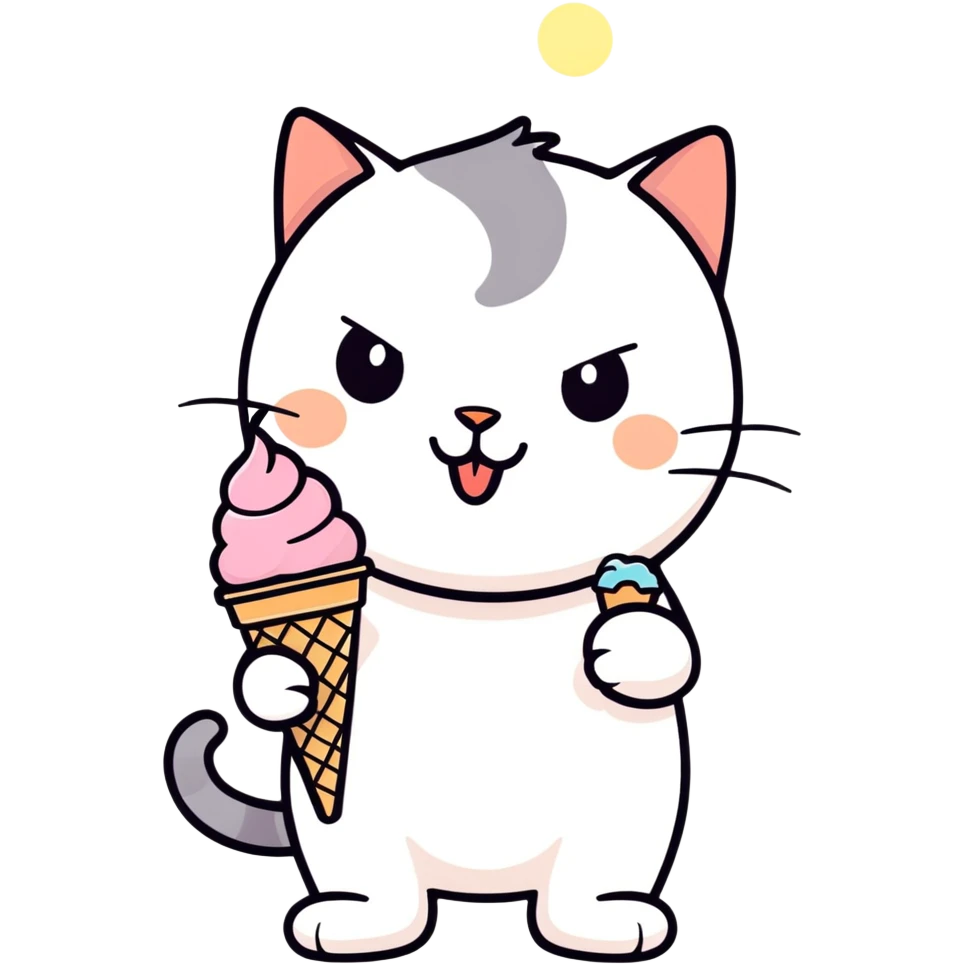 Cat with icecream emoji