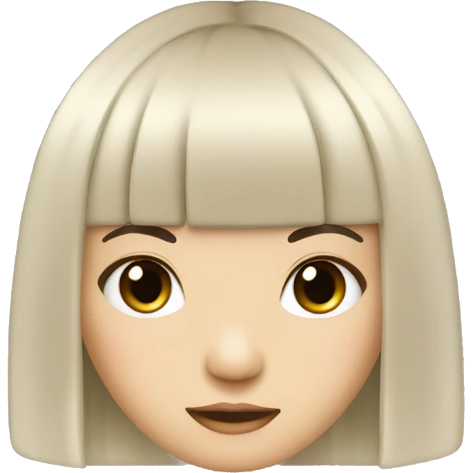 a cute Chinese girl with black hair and curtain bangs emoji