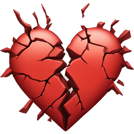 red broken heart emoji