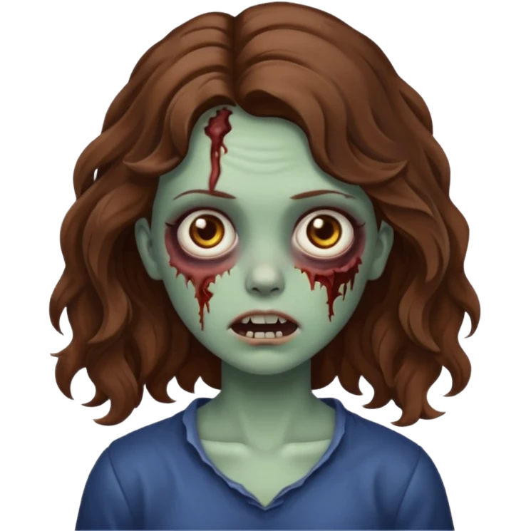 zombie girl tale brown hair wavy emoji