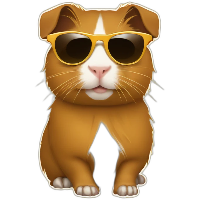 Golden abyssinian guinea pig sunglasses emoji