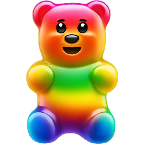 Rainbow colored Gummy bear  emoji