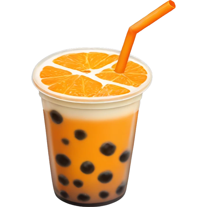 Boba tea orange emoji