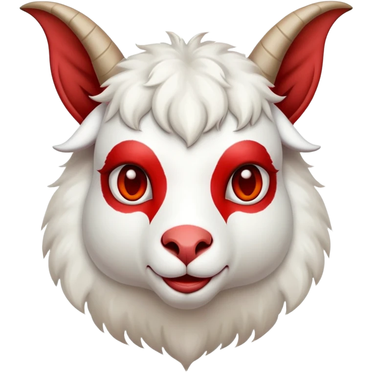 A goat in red white  emoji