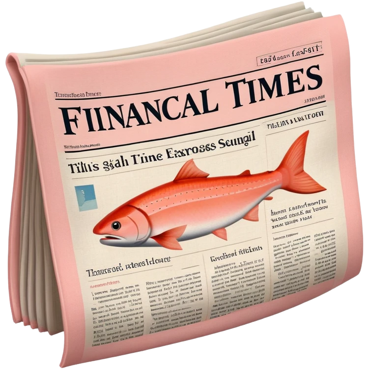 Financial Times newspaper with salmon pink color emoji