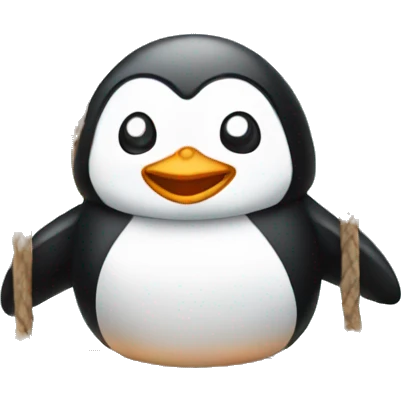 Penguin on a swing emoji