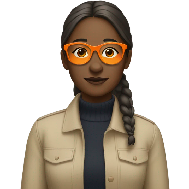 Emma with orange glasses emoji