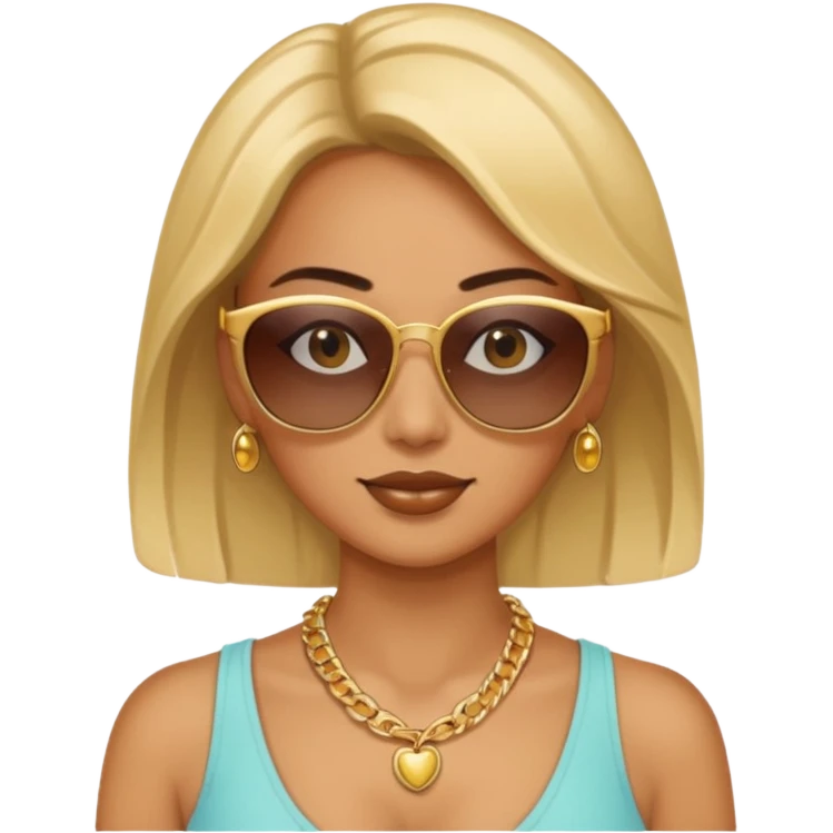 woman with sunglasses and necklace emoji