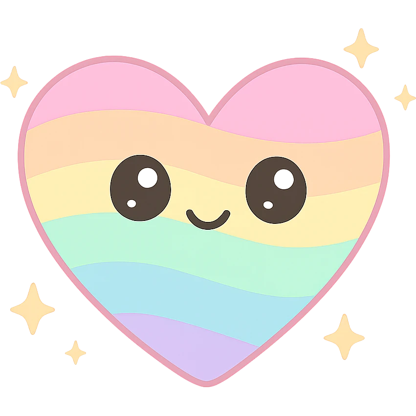 rainbow heart with sparkles emoji