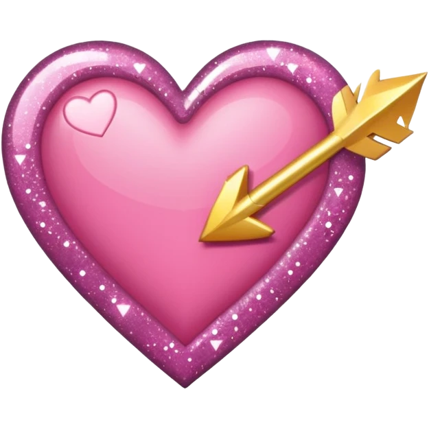 Genera un sticker tipo phone OS, un corazón rosa con una flecha y brillos emoji