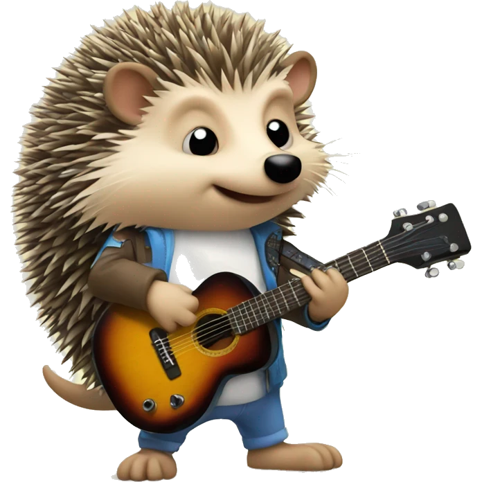 hedgehog with a guitar emoji