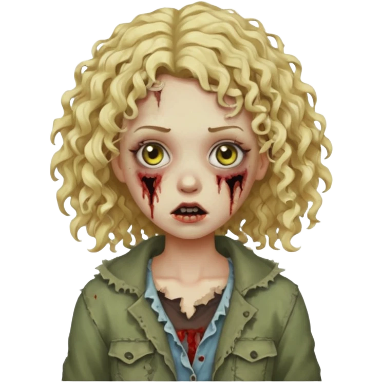 girl zombie with curly blonde hair  emoji
