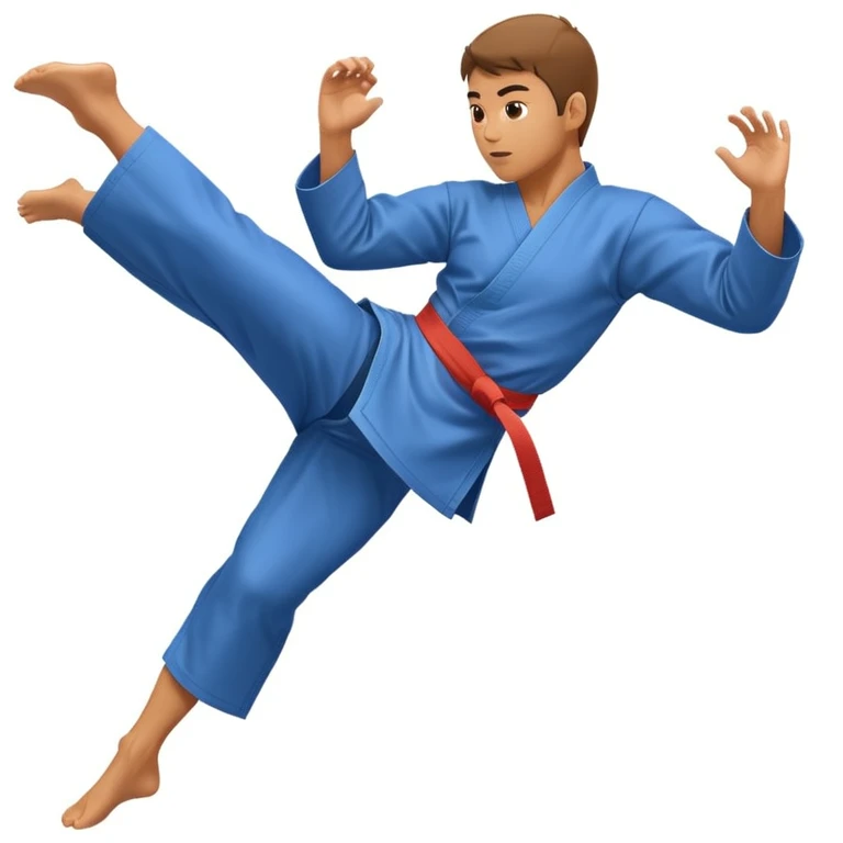 Karate kick in mid air emoji
