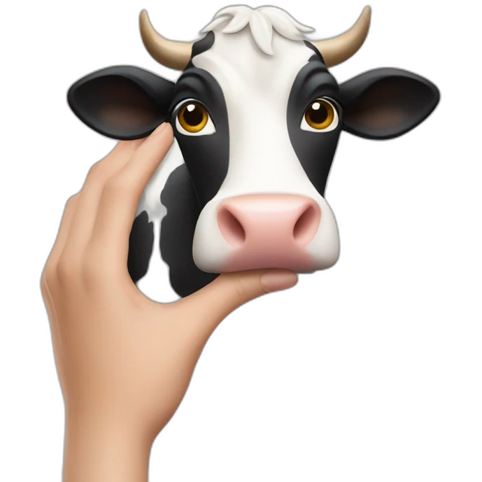 the cow is showing the back of its hand emoji