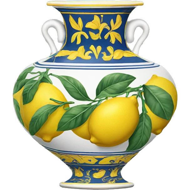 Deruta vase with lemons emoji