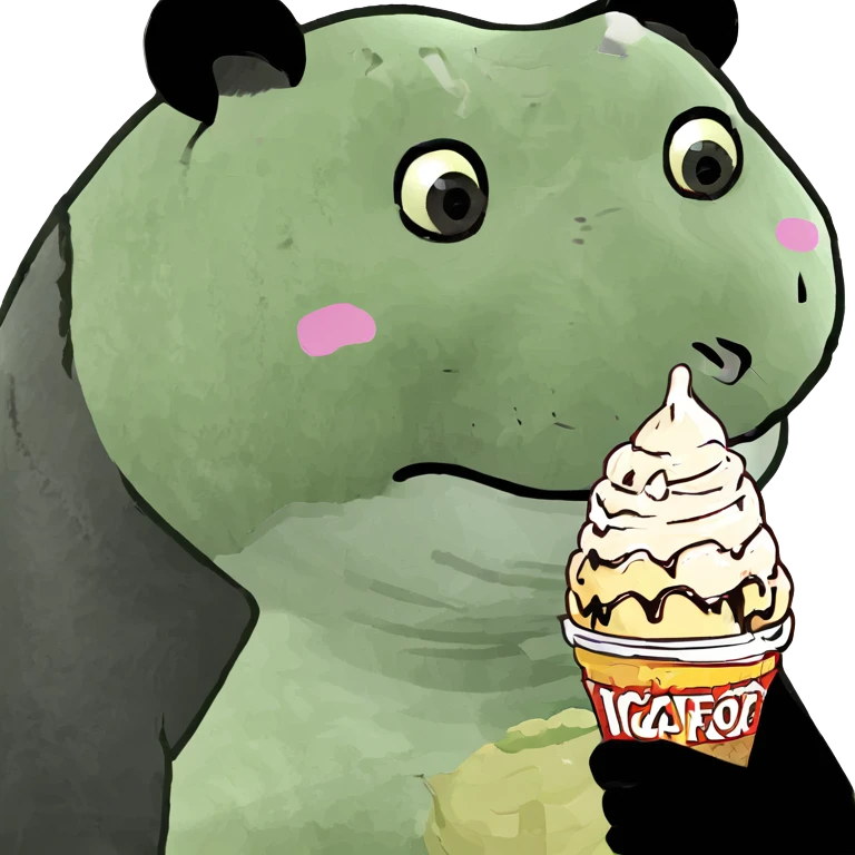 Panda eating ice cream emoji