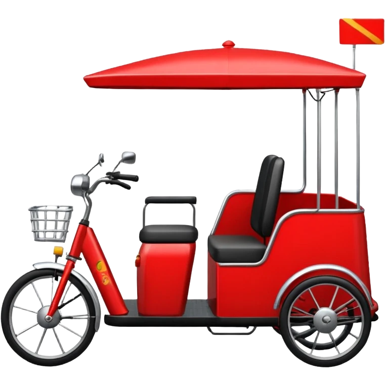 generate an ios genmoji of an e rickshaw red emoji