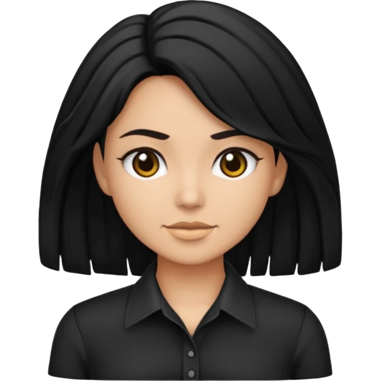 GAROTA MORENA COM CABELO PRETO E CAMISA PRETA emoji