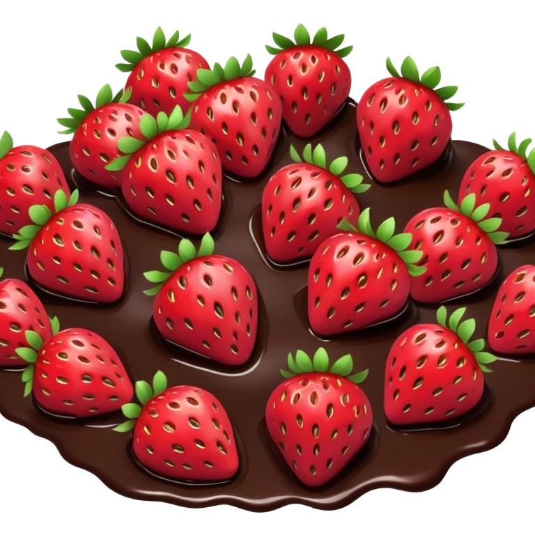 lots of strawberries in melted chocolate emoji