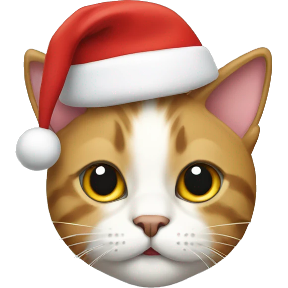 Cat wearing a Christmas hat  emoji