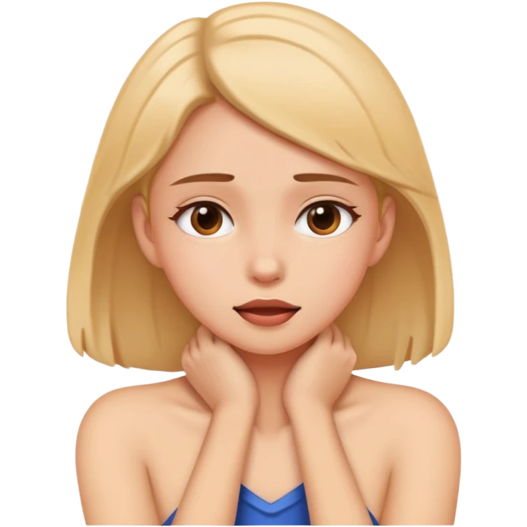 a girl grabbing her neck  emoji