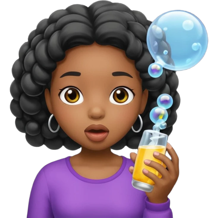 Bubble Blowing black girl emoji