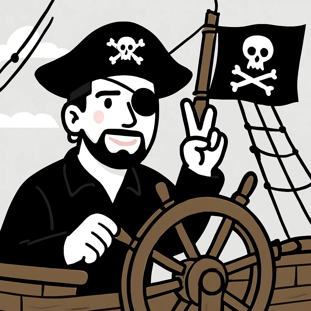 pirate avatar sailing on a pirate ship emoji