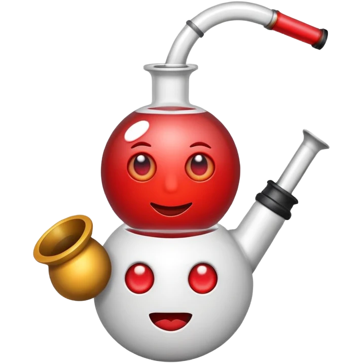 emoji with red eyes and a bong in hand emoji