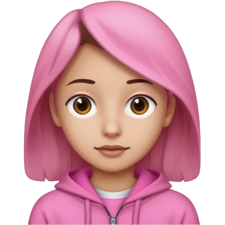 make it wear pink and brown eyes emoji