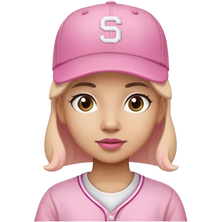 Girl wearing pink with baseball hat  emoji