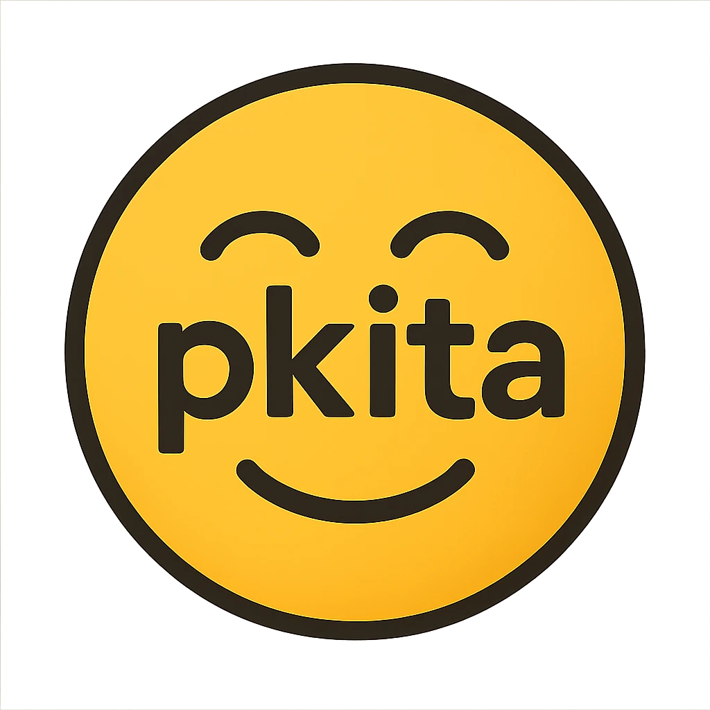 the word 'pkita' as a simple emoji, text included emoji