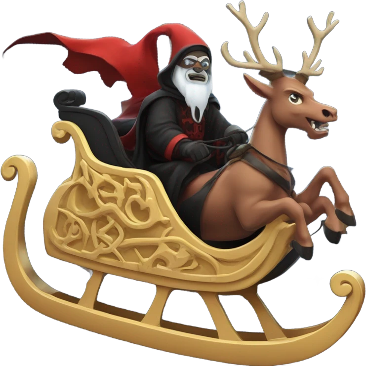 Satan’s scary sleigh flying to town  emoji