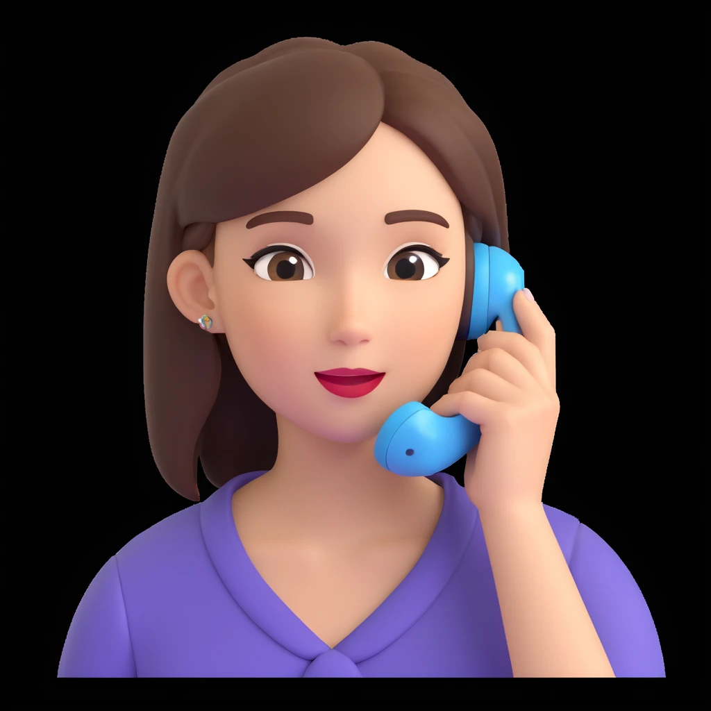 girl talking on phone, close up pose emoji
