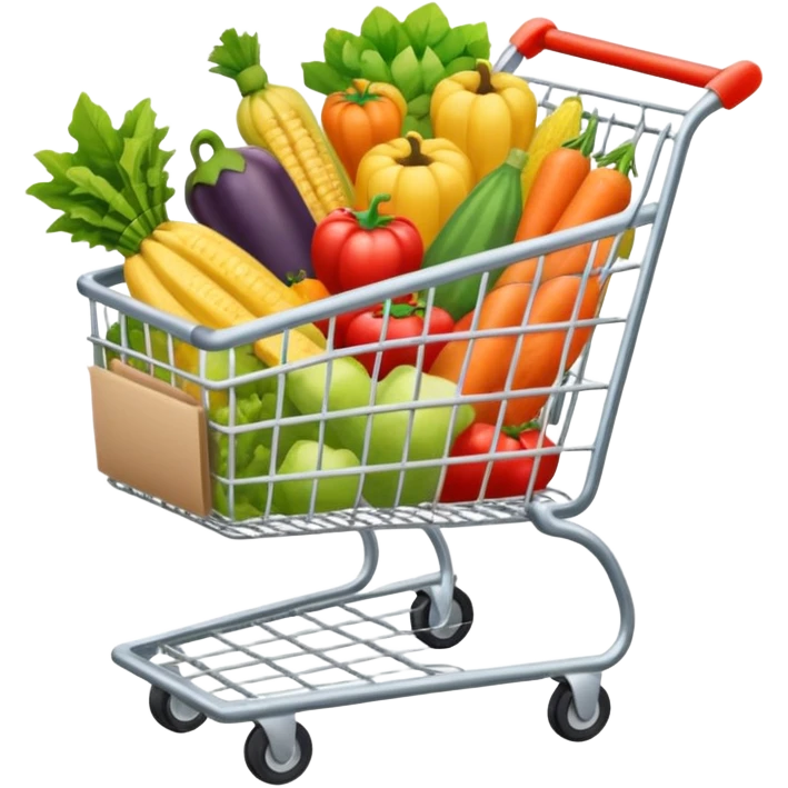 shopping cart full groceries emoji