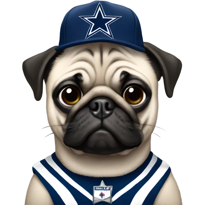 Pug with a Dallas cowboys jersey  emoji