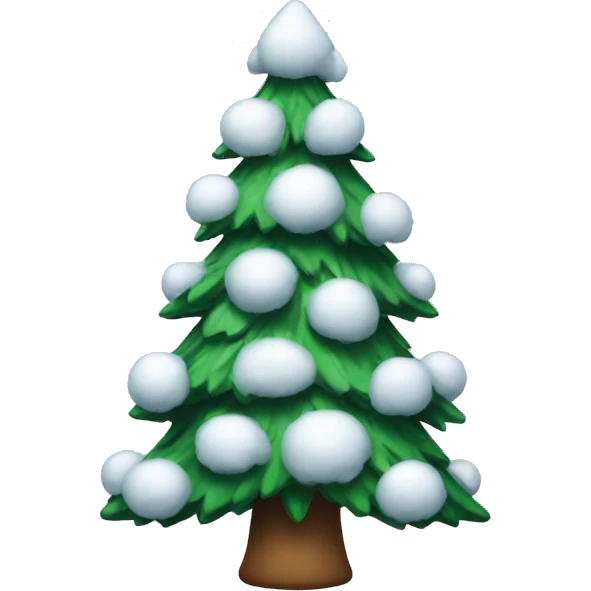 Christmas tree with snow emoji