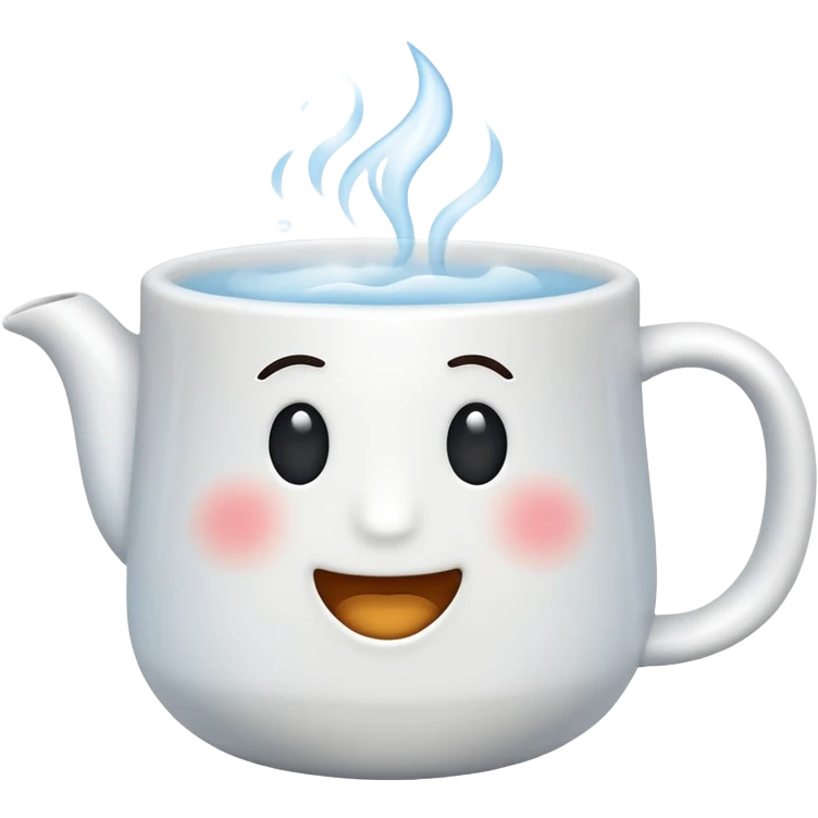 a cup of hot water with steam lines coming out of it, simple emoji style emoji