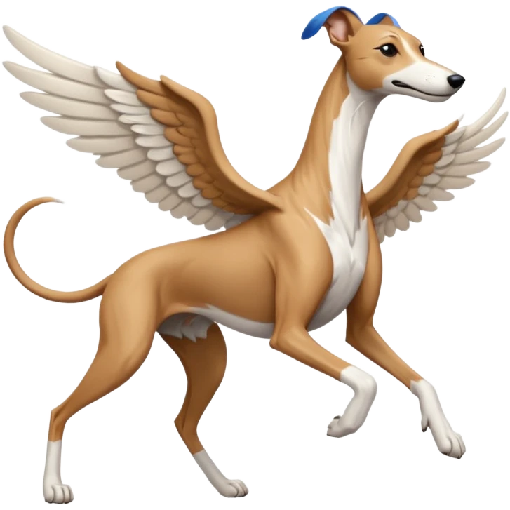 galgo con alas corriendo emoji