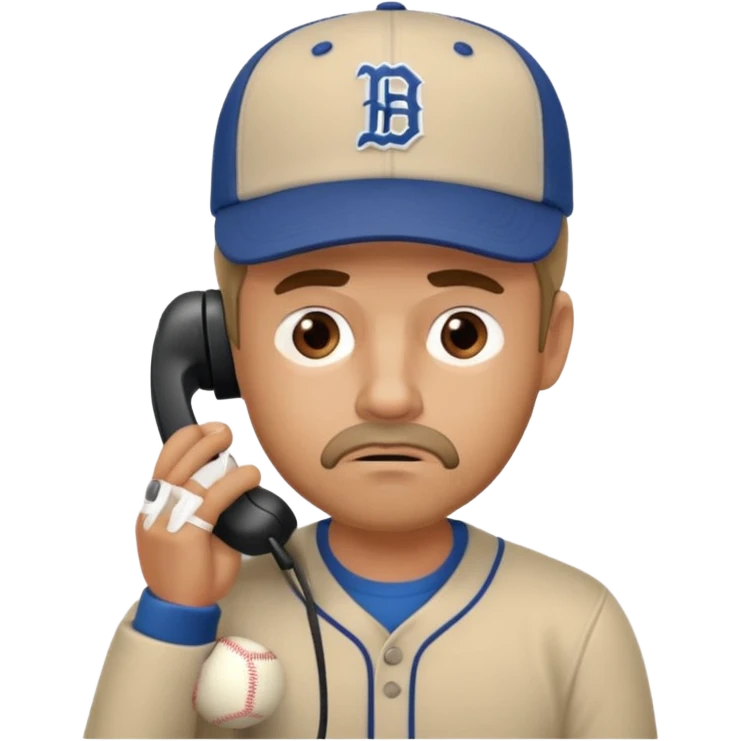 A man on the phone about to make a complaint but dad emoji