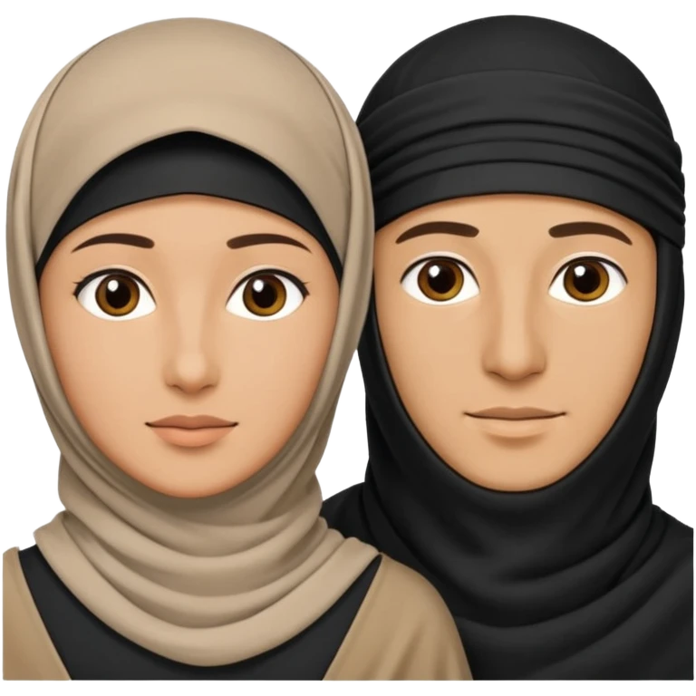 muslim couple, a man and a woman in niqab  emoji
