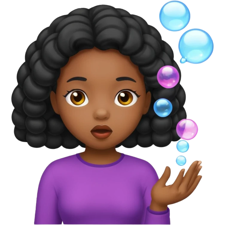 Bubble Blowing black girl emoji