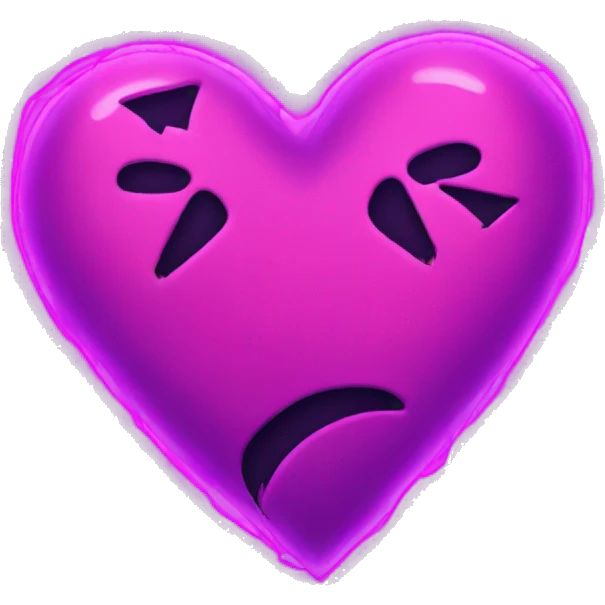 neon broken heart emoji