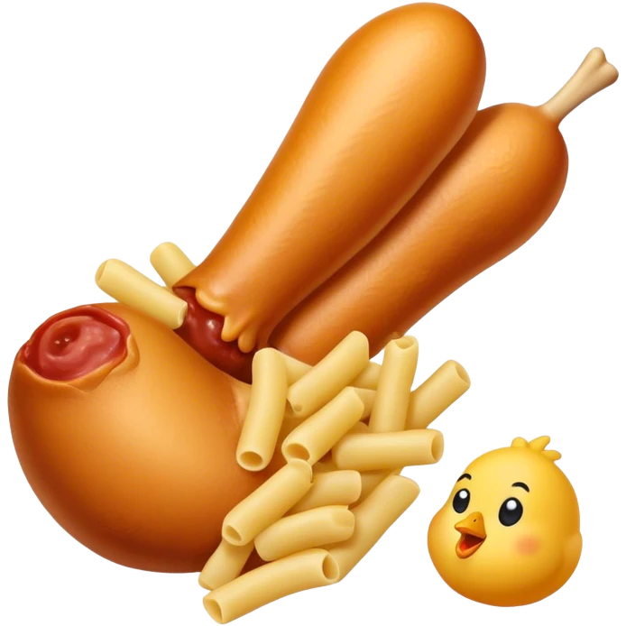 macaroni and chicken leg emoji