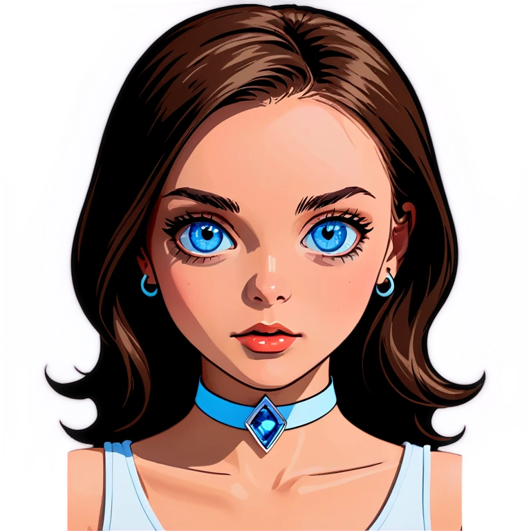 blue eyed girl with choker emoji