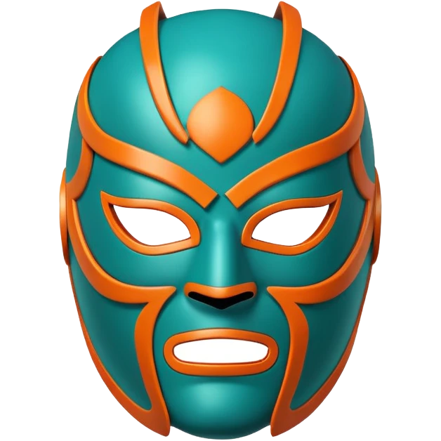 teal and orange luchador mask emoji