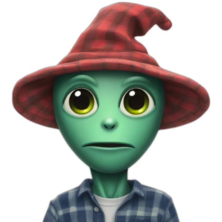 Alien in flannel hat emoji