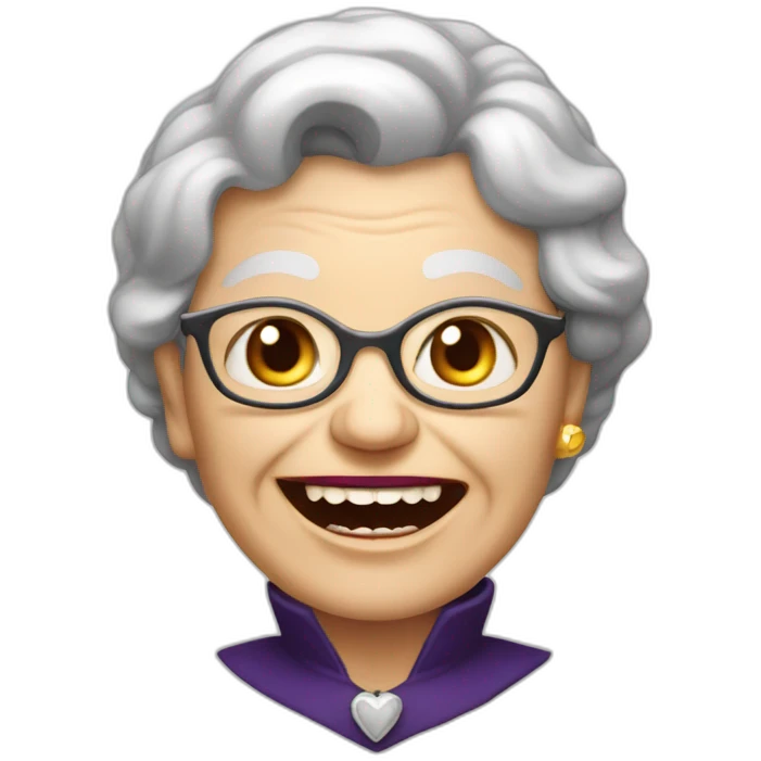 Une grand-mère avec des dents de vampires  emoji