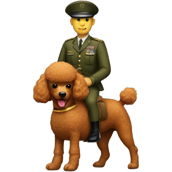military man riding a red poodle  emoji