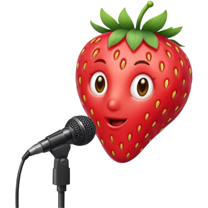 strawberry front the mic emoji