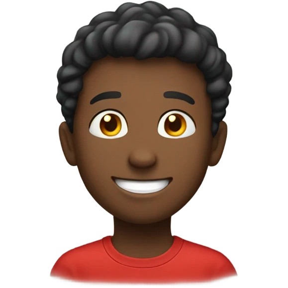 smiling boy in red shirt emoji